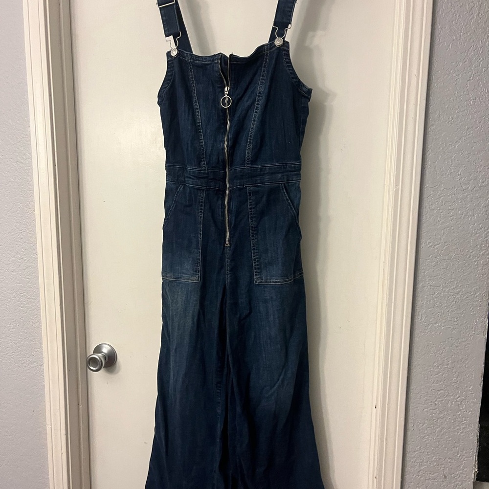 Denim Jumpsuit with Adjustable Straps